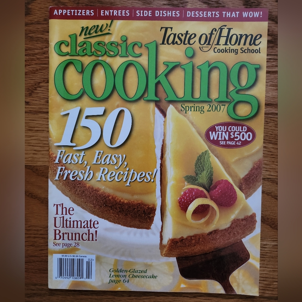 Taste of Home Classic Cooking School CookMagazine 150 Recipes, 82 Pages